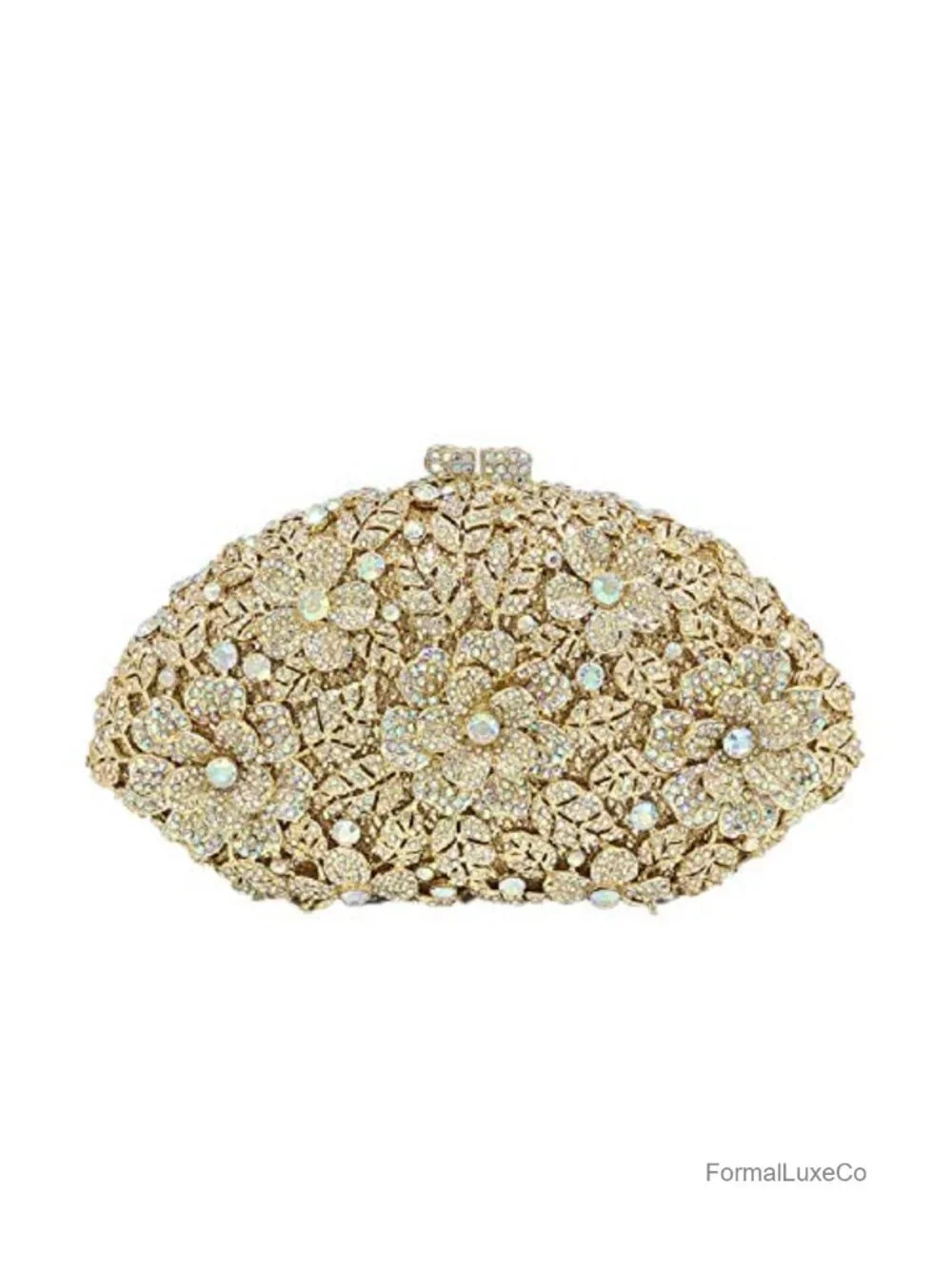 Crystal Rhinestone Clutch Evening Bag with Chain Straps
